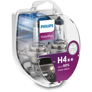 SET 2 BECURI FAR H4 P43t 60/55W 12V VISION PLUS PHILIPS