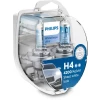 SET 2 BECURI FAR H4/W5W P43T-38 60/55W 12V WHITE VISION ULTRA PHILIPS