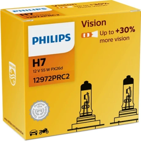 SET 2 BECURI FAR H7 55W 12V VISION PHILIPS