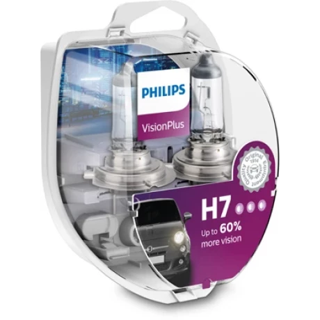 SET 2 BECURI FAR H7 55W 12V VISION PLUS PHILIPS