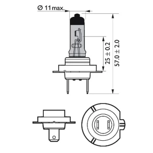 SET 2 BECURI FAR H7/W5W PX26D 55W 12V WHITE VISION ULTRA PHILIPS