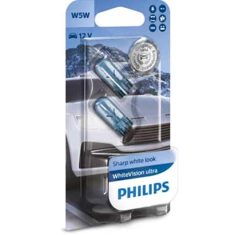 SET 2 BECURI FARA SOCLU W5W 12V (blister) WHITE VISION ULTRA PHILIPS