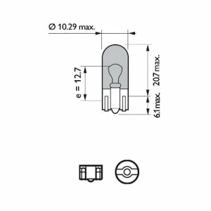 SET 2 BECURI FARA SOCLU W5W 12V (blister) WHITE VISION ULTRA PHILIPS