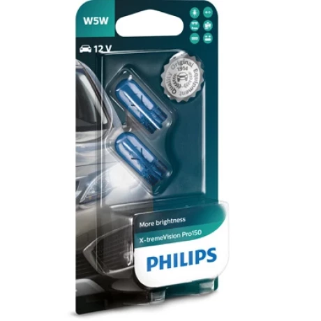 SET 2 BECURI FARA SOCLU W5W 12V (blister) X-TREME VISION PRO150 PHILIPS