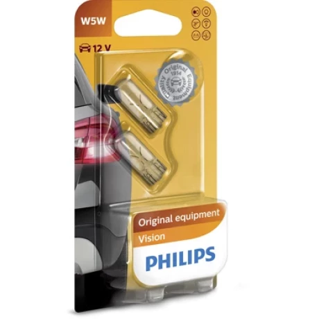 SET 2 BECURI FARA SOCLU W5W 12V PHILIPS(blister)