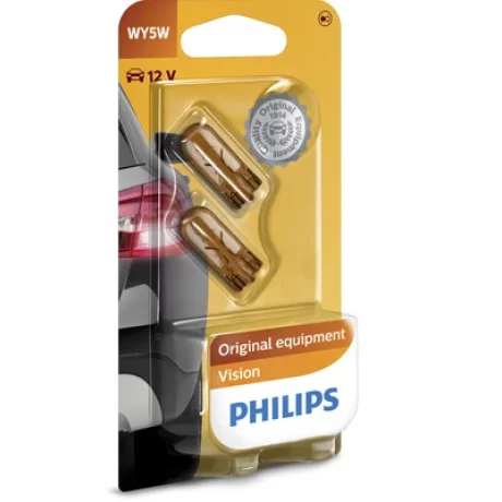 SET 2 BECURI FARA SOCLU WY5W 12V PHILIPS