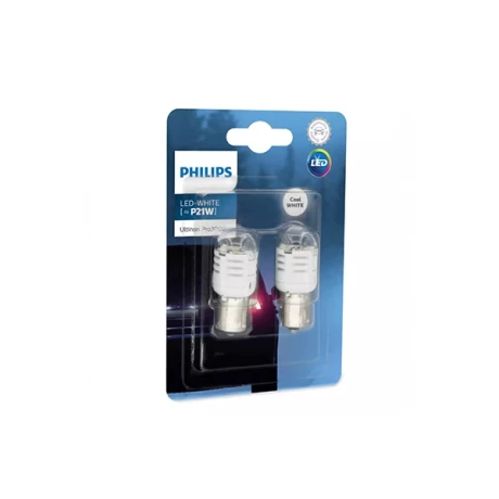 SET 2 BECURI LED EXTERIOR 12V P21 WHITE BA15S ULTINON PRO3000 SI PHILIPS