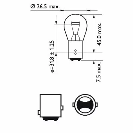 SET 2 BECURI SEMNALIZARE P21/5W 12V (blister) PHILIPS