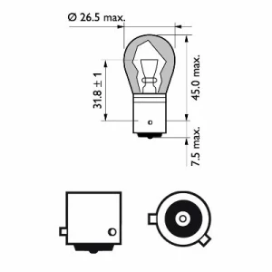 SET 2 BECURI SEMNALIZARE PY21W 12V (blister) PHILIPS