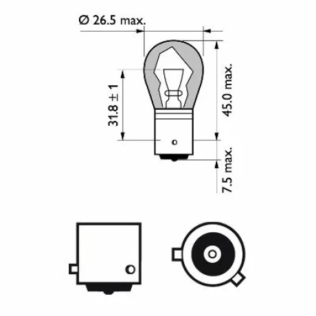 SET 2 BECURI SEMNALIZARE PY21W 12V (blister) PHILIPS