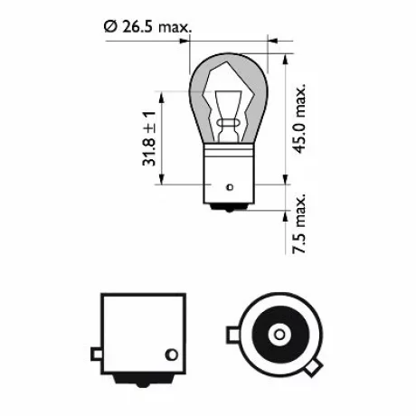 SET 2 BECURI SEMNALIZARE PY21W 12V (blister) SILVER VISION PHILIPS