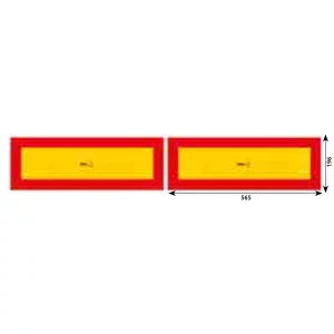 SET 2 PLACUTE REFLECTORIZANTE 565X196 MM GALBEN/ ROSU ALUMINIU HICO