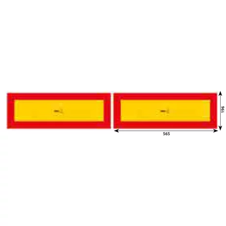 SET 2 PLACUTE REFLECTORIZANTE 565X196 MM GALBEN/ ROSU ALUMINIU HICO