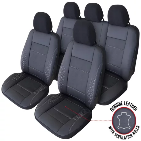 SET HUSE SCAUN EXCLUSIVE LEATHER ATLAS NEGRU UMB-W