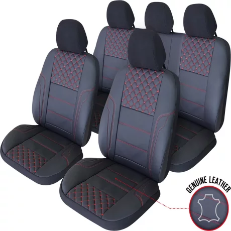 SET HUSE SCAUN EXCLUSIVE LEATHER QUEEN NEGRU UMB-R