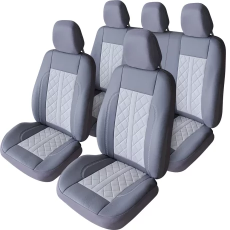 SET HUSE SCAUN EXCLUSIVE LEATHER SI ALCANTARA GRI