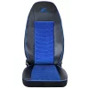 SET HUSE SCAUN TRUCK UMBRELLA PENTRU VOLVO EURO 5 PIELE ECOLOGICA NEAGRA + VELVET ALBASTRU