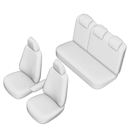 SET HUSE SCAUN UMBRELLA PENTRU DACIA DUSTER 2018-2022 (CU COTIERA SOFER. BANCHETA FRACTIONATA) CU TETIERE SPATE IN FORMA DE L