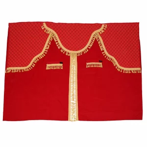 SET PERDELE CABINA CAMION. UNIVERSALE. VELUR. ROSU-AURIU