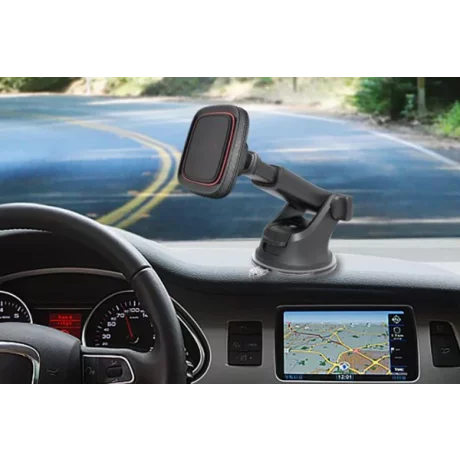 SUPORT TELEFON AUTO MAGNETIC CU FIXARE PE BORD/PARBRIZ CU VENTUZA