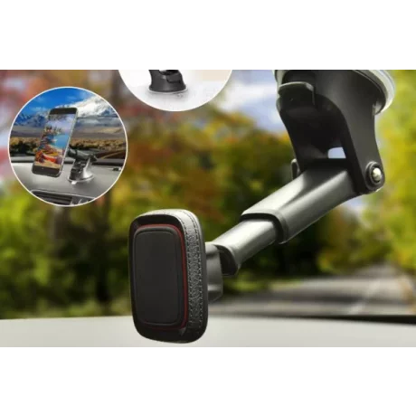 SUPORT TELEFON AUTO MAGNETIC CU FIXARE PE BORD/PARBRIZ CU VENTUZA