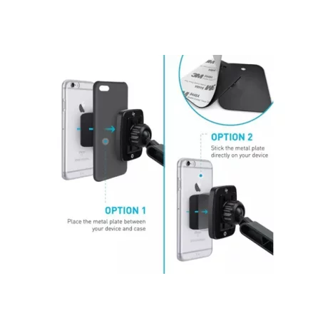 SUPORT TELEFON AUTO MAGNETIC CU FIXARE PE BORD/PARBRIZ CU VENTUZA