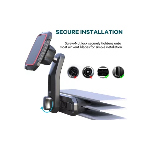 SUPORT TELEFON MAGNETIC AUTO CU FIXARE IN GRILA DE VENTILATIE SI BRAT REGLABIL