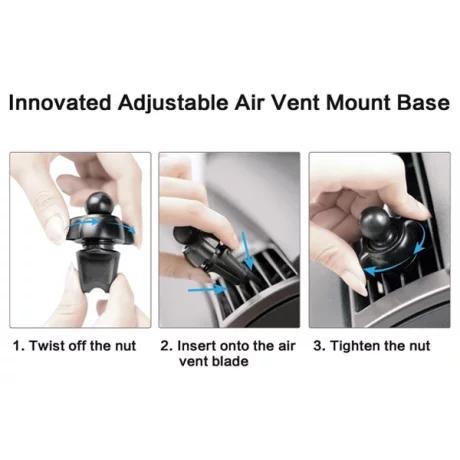 SUPORT TELEFON MAGNETIC AUTO CU FIXARE IN GRILA DE VENTILATIE SI ROTATIE 360