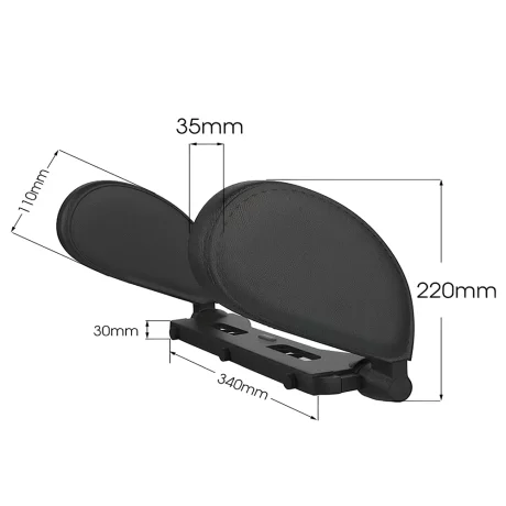 SUPORT TETIERA AUTO REGLABIL-PIELE ECOLOGICA NEAGRA