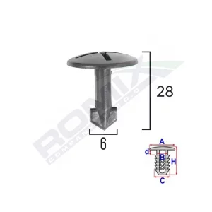 SURUB FIXARE ELEMENTE ROATA PENTRU AUDI/SEAT 8X28MM - NEGRU SET 5 BUC