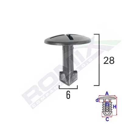 SURUB FIXARE ELEMENTE ROATA PENTRU AUDI/SEAT 8X28MM - NEGRU SET 5 BUC