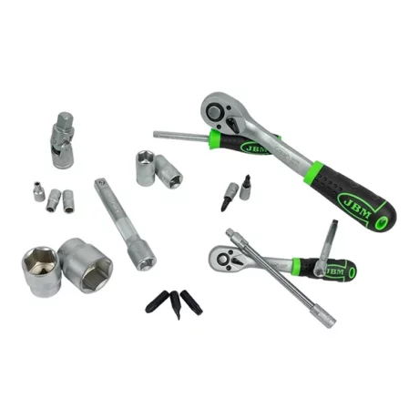 TRUSA DE TUBULARE HEXAGONALE CU 94 PIESE CU CLICHETI 1/2` SI 1/4` JBM