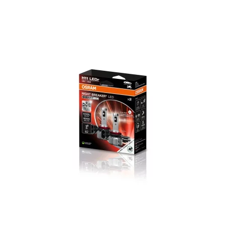 SET 2 BECURI NIGHT BREAKER LED SMART H11 +330% BLISTER OMOLOGARE RAR